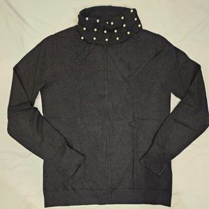 Karl Lagerfeld Long Sleeve Turtleneck Sweater, Black, Small